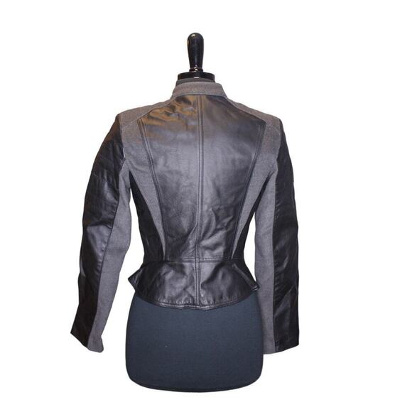 G.I.L.I. Leather Moto Jacket Black Gray Size 2 - Picture 3 of 6